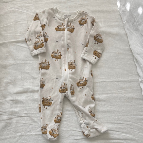 Petit Lem On the Ark Cream Print Sleeper - Picture 3 of 8